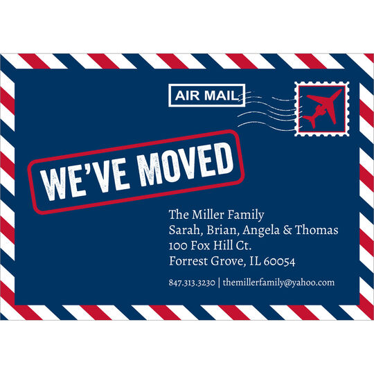 We've Moved Air Mail Letter Moving Announcements